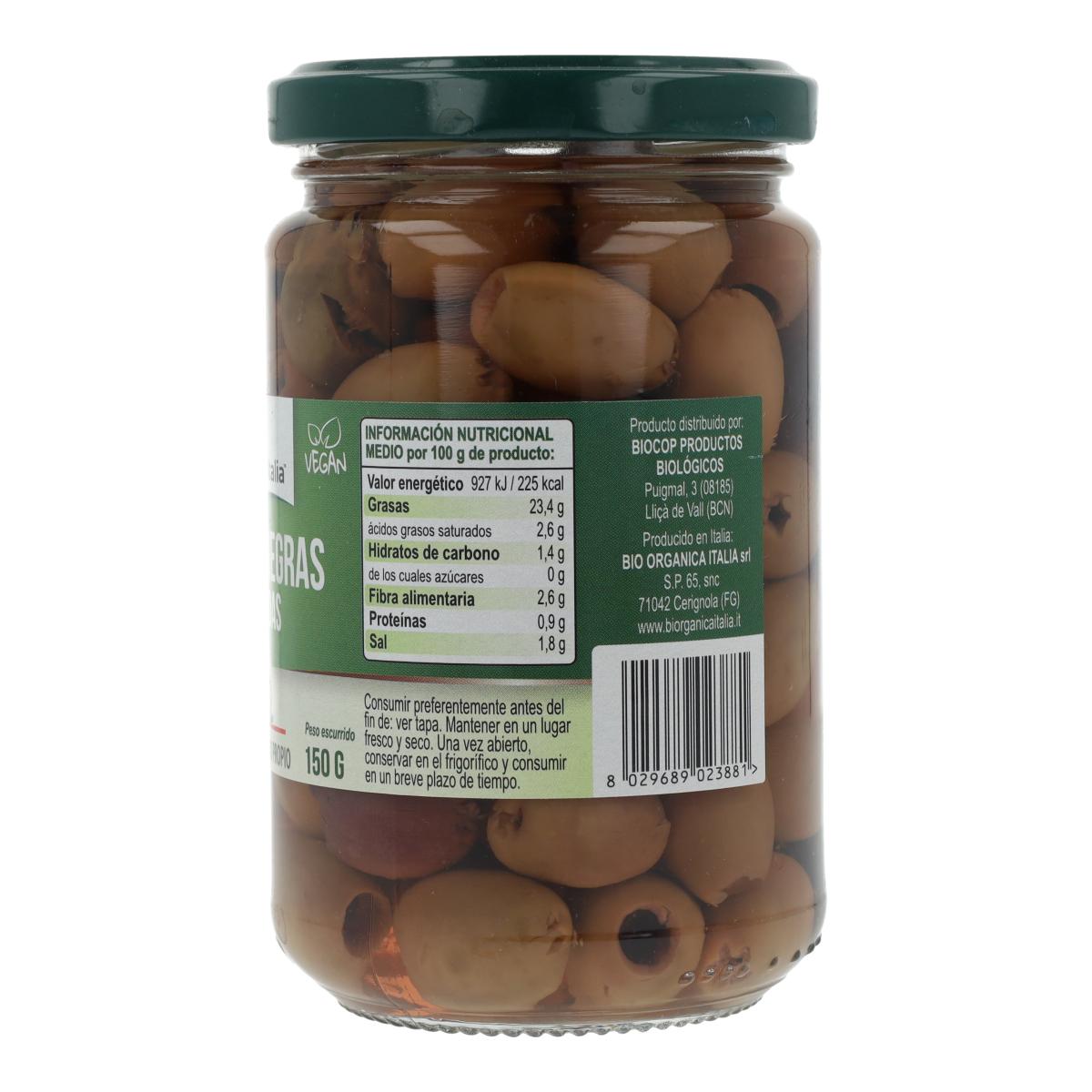 Aceituna Negra Deshuesada Bio Demeter Organica Italia 280 gr