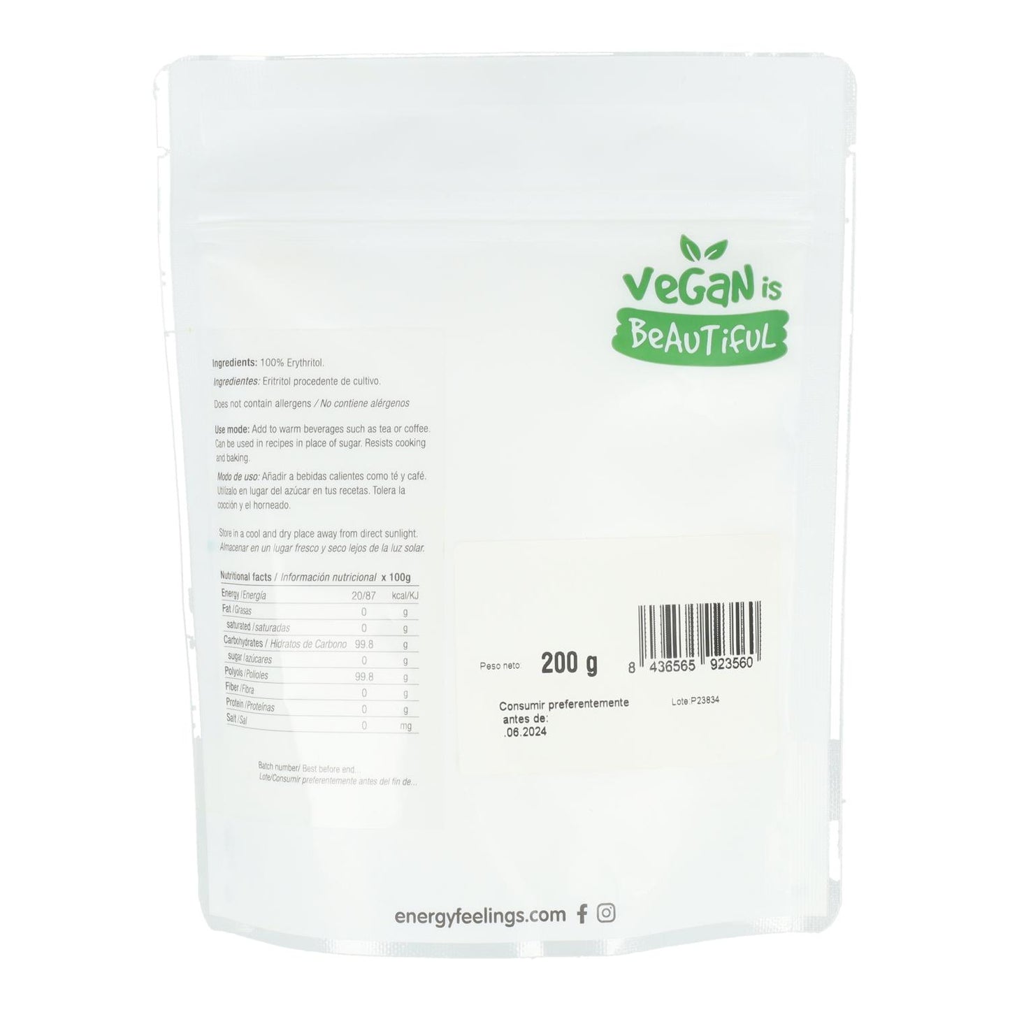 ERITRITOL polvo: (200 g) Doypack