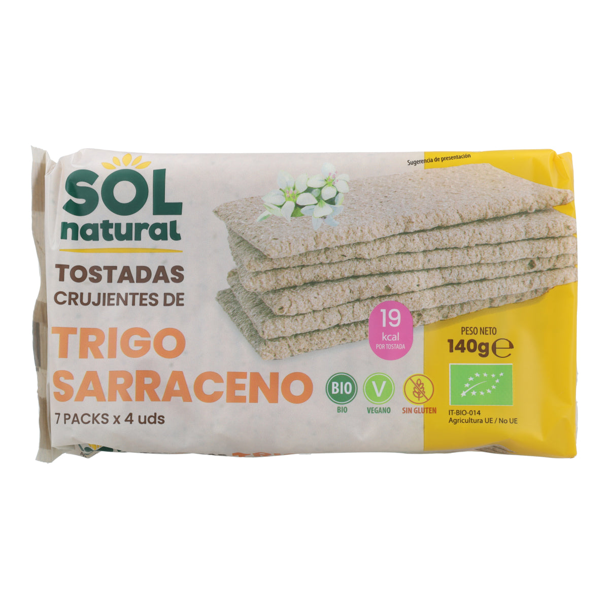 Fette biscottate di grano saraceno senza glutine Sol Natural 140 g BIO