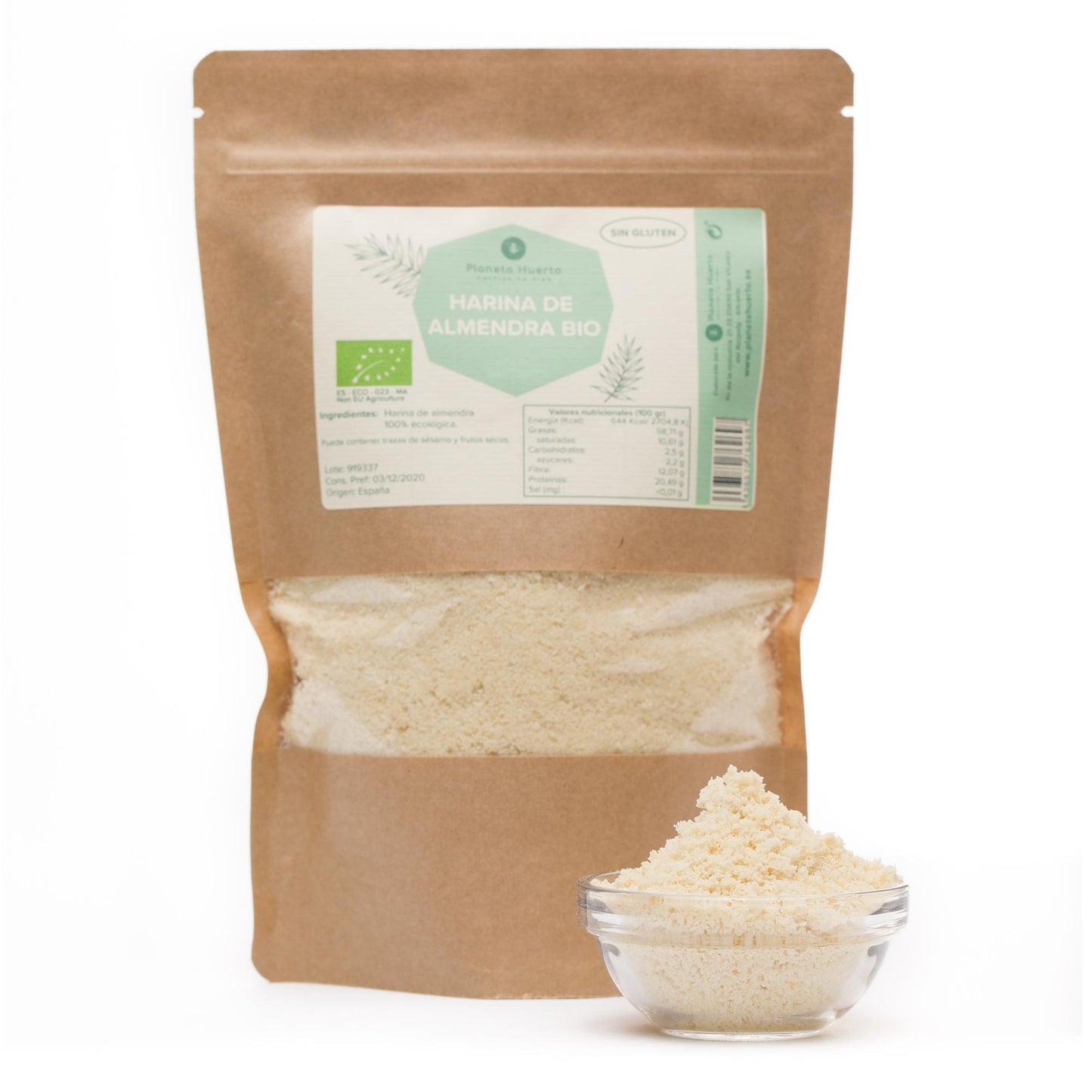 Harina de Almendra Sin Gluten ECO Planeta Huerto 1 kg