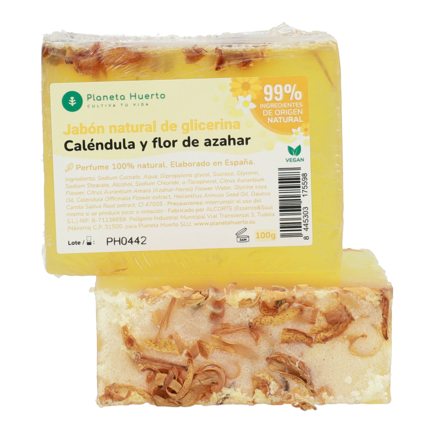 Sapone naturale alla glicerina con calendula e fiori d'arancio 100 g