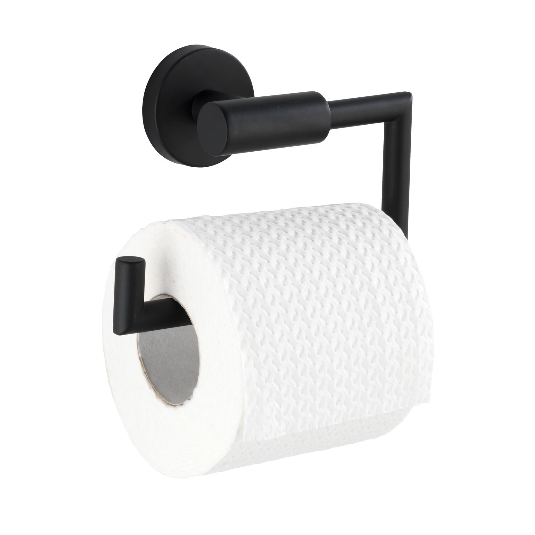 Portarrollos sin tapa de acero inoxidable Bosio negro mate Wenko