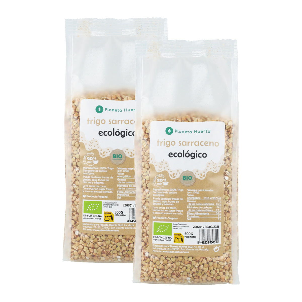 Pack 2x Trigo Sarraceno ECO Planeta Huerto 500 g