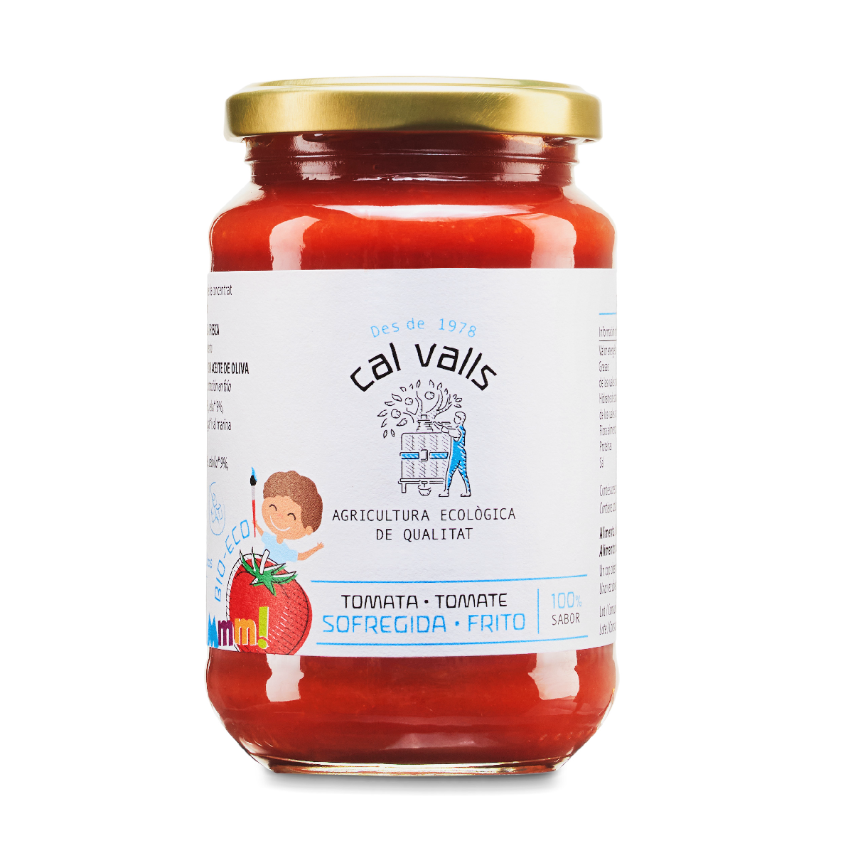 Tomate Frito SIN AZÚCARES añadidos Ecológico Cal Valls 350g