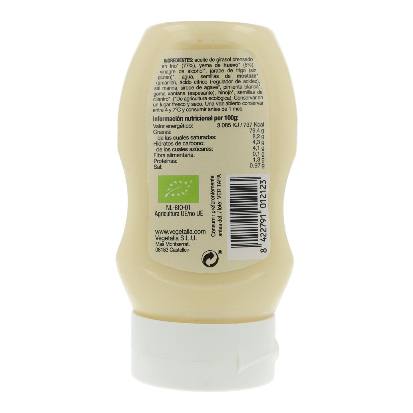Mayonesa Bio en botella exprimible Vegetalia 270 gr