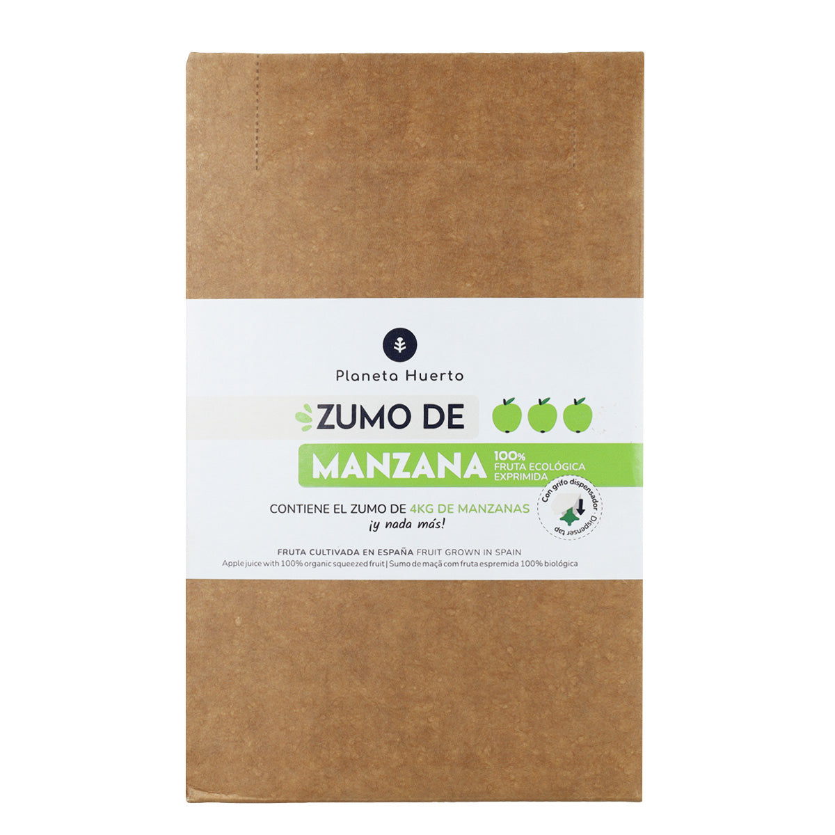 Zumo de Manzana 100% fruta exprimida Eco Bag in Box Planeta Huerto 3 L