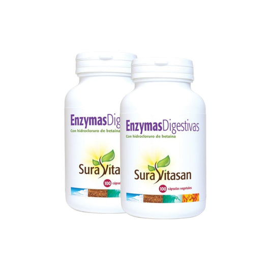 Pack 2 x Enzimas digestivas Sura Vitasan, 100 cápsulas