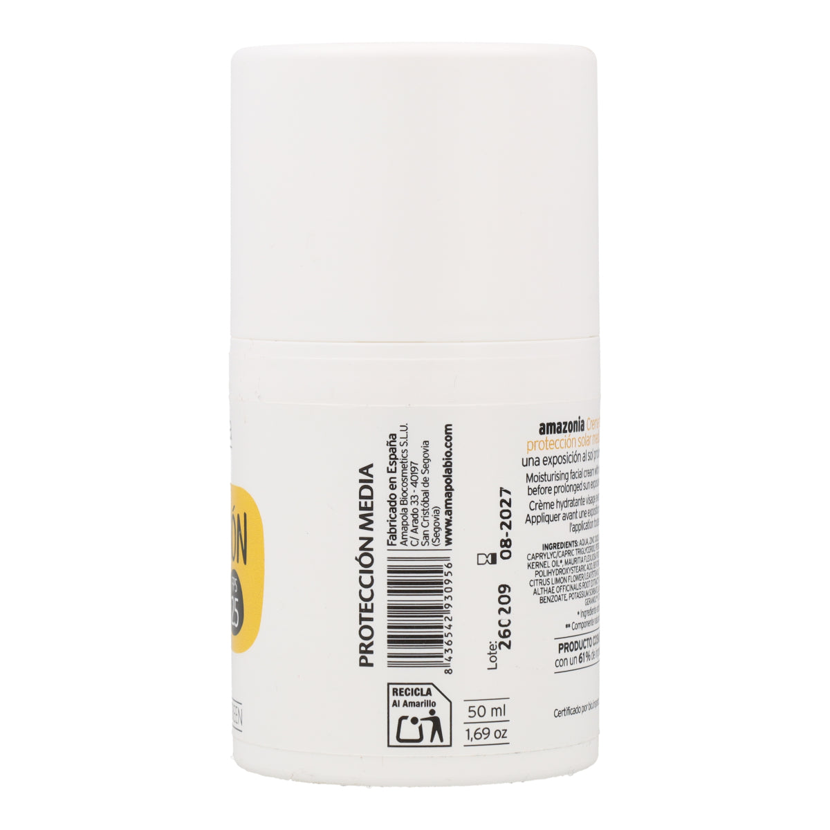 Crema solare viso SPF 25 Amazonia Amapola 50 ml