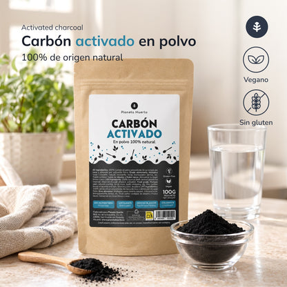 Carbone attivo vegetale in polvere Planeta Huerto 100 g