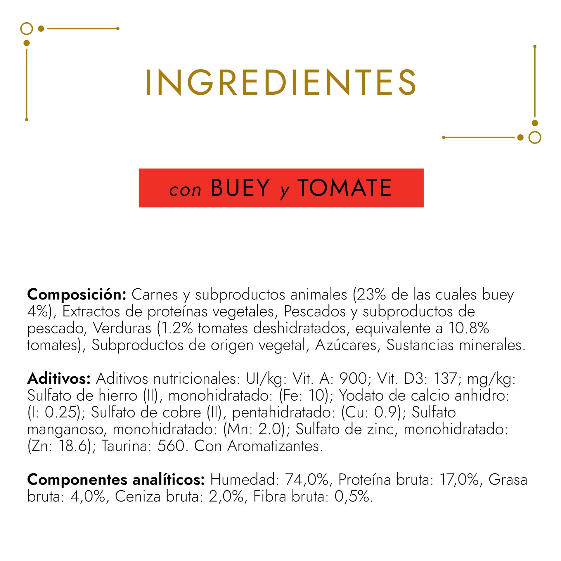 GOURMET GOLD Tartaleta Buey y Tomate Comida húmeda 85 g
