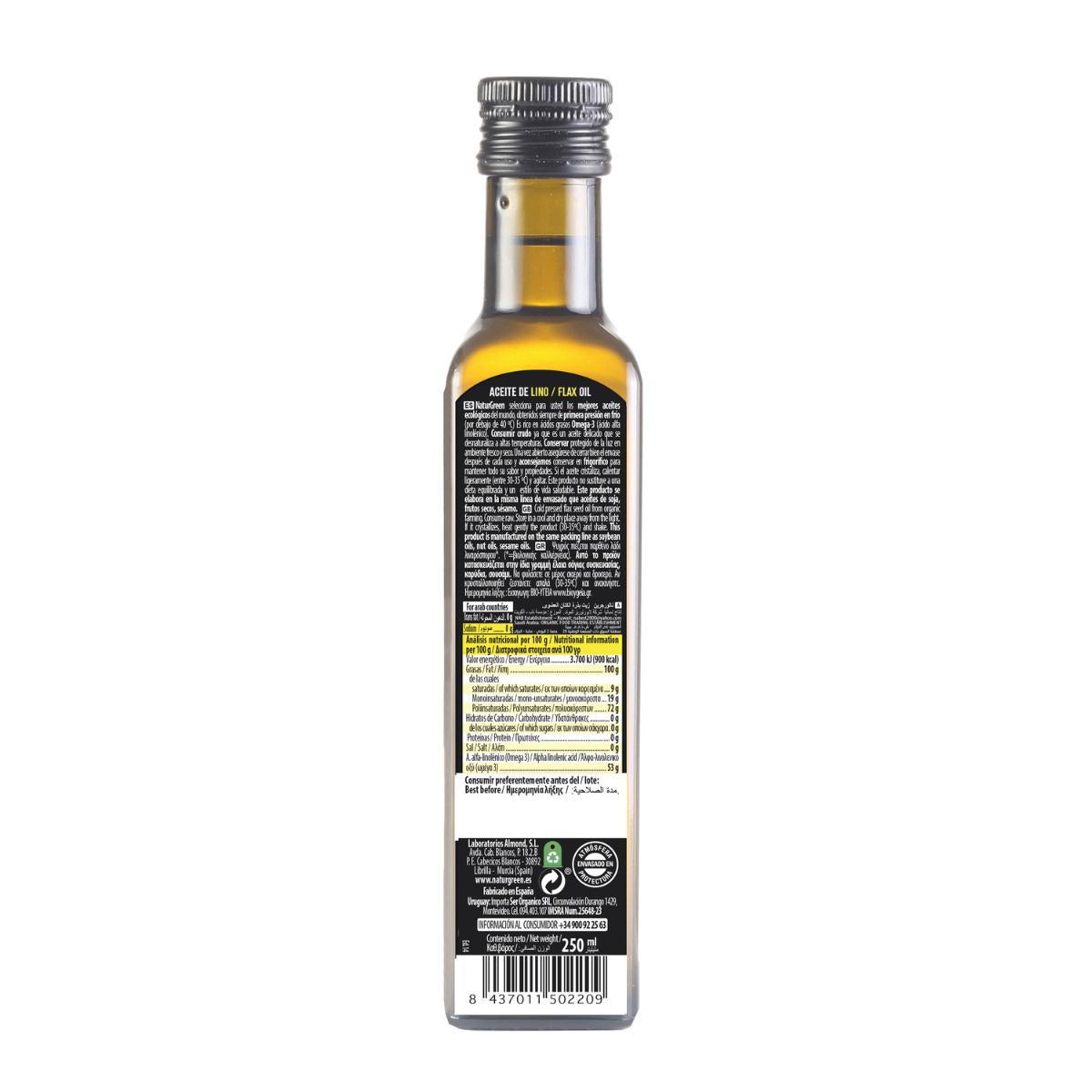 Aceite de Semillas de Calabaza Bio NaturGreen, 250 ml