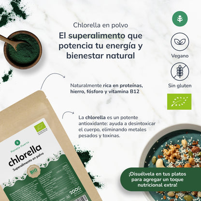 Alga clorella in polvere ECO Planeta Huerto 200 g