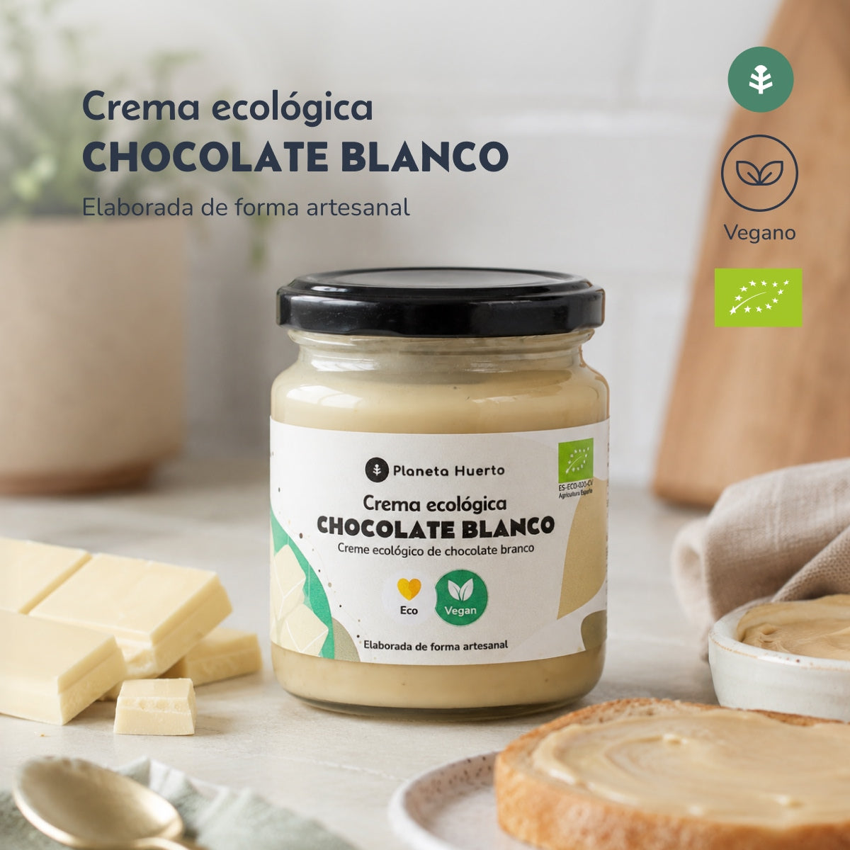 Crema vegana al cioccolato bianco ECO Planeta Huerto 230 g