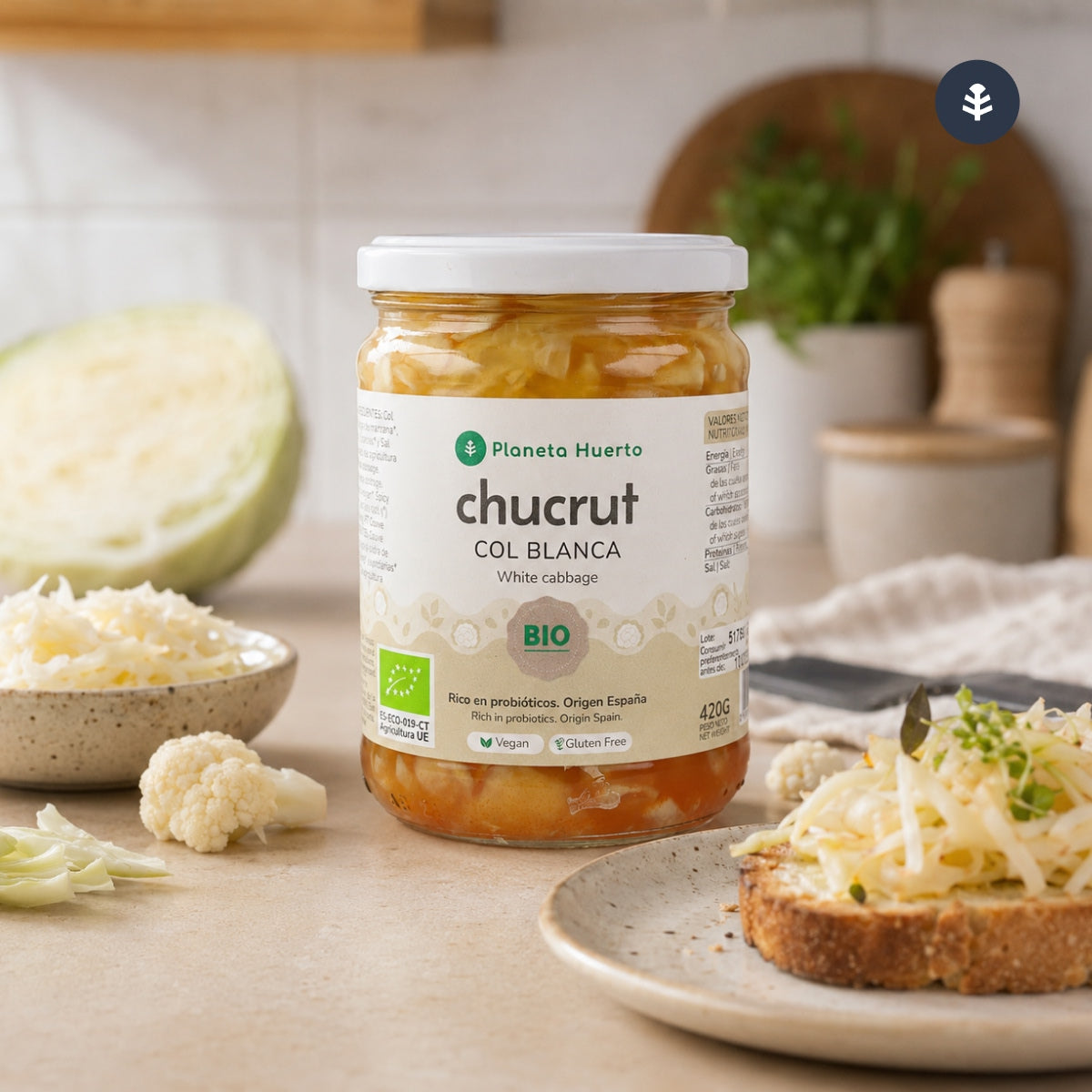 Crauti Cavolo Bianco ECO Planeta Huerto 420 g