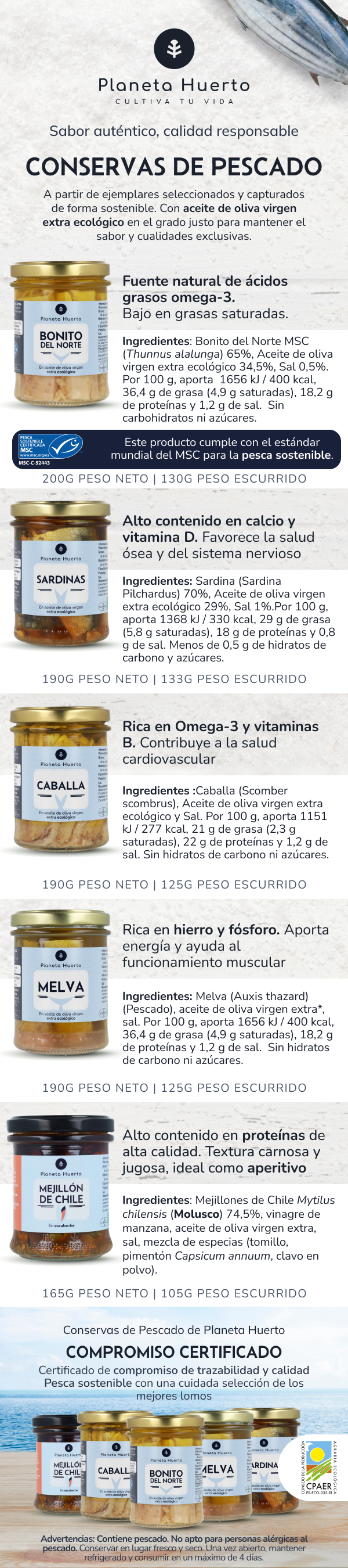 Sgombro in olio d'oliva ECO Planeta Huerto 190 g