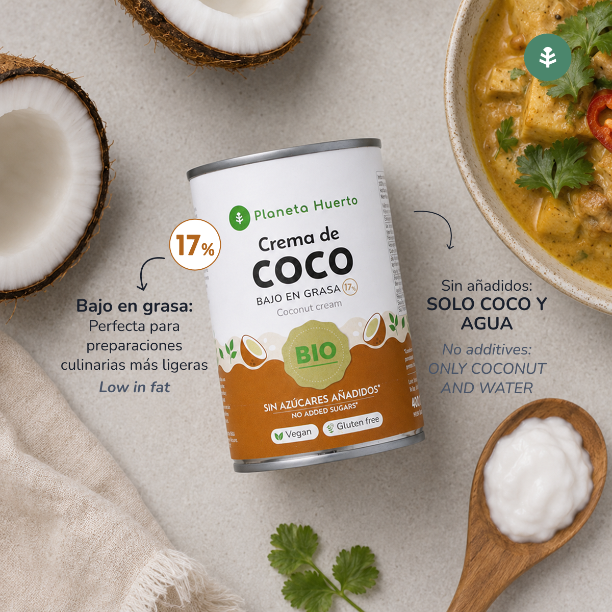 Crema di cocco ECO Planeta Huerto 400 ml