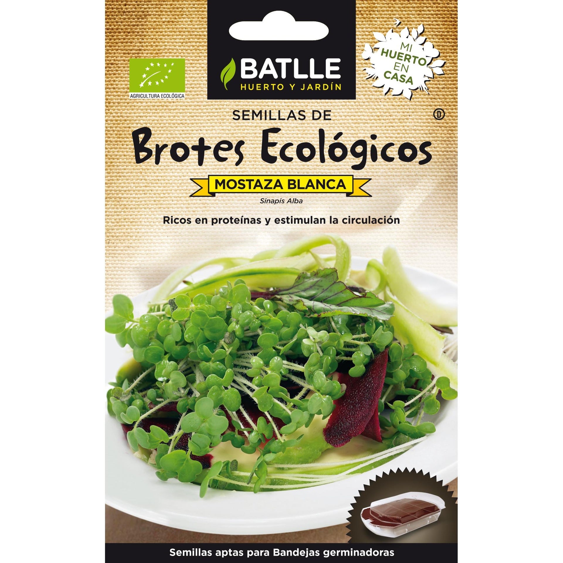 Semillas de Mostaza Blanca ecológicas para germinados Batlle