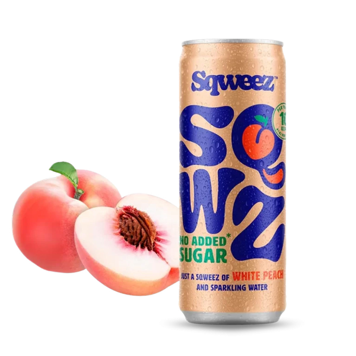 Bebida sabor melocotón baja en calorías SQWZ 250ml