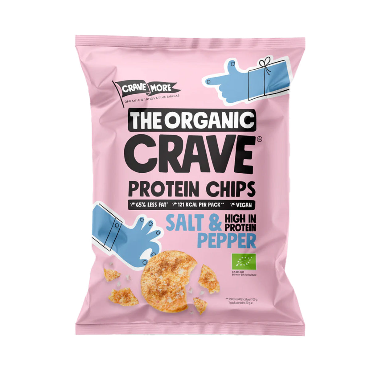 Chips Proteicos de Lentejas Salt & Pepper The Organic Crave 75 g