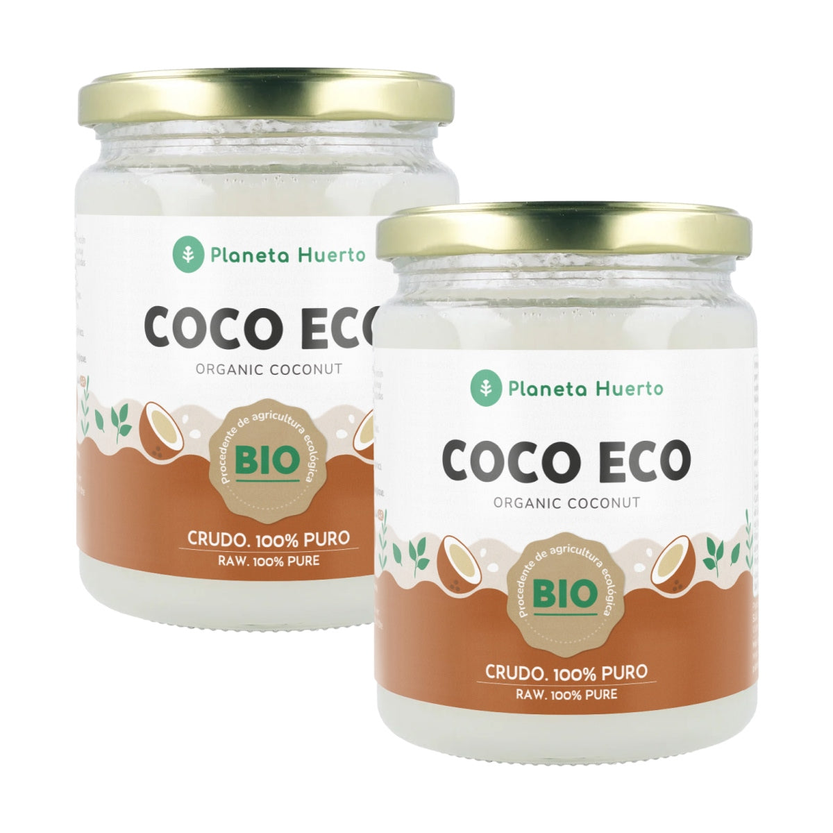 Confezione 2x Olio di cocco vergine ECO Planet Orchard 500 ml