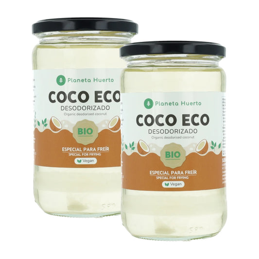 Confezione da 2 oli di cocco deodorizzati ECO Planeta Huerto 500 ml