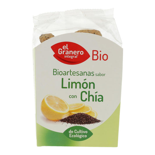 Galletas Artesanas sabor Limón con Chía Bio El Granero, 220 g