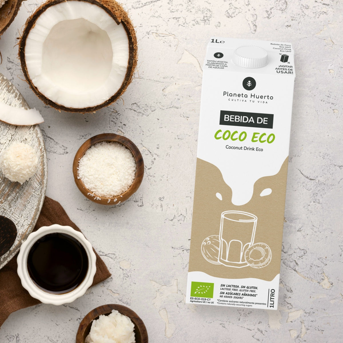 Pack 12x Bebida de Coco Eco Planeta Huerto 1L