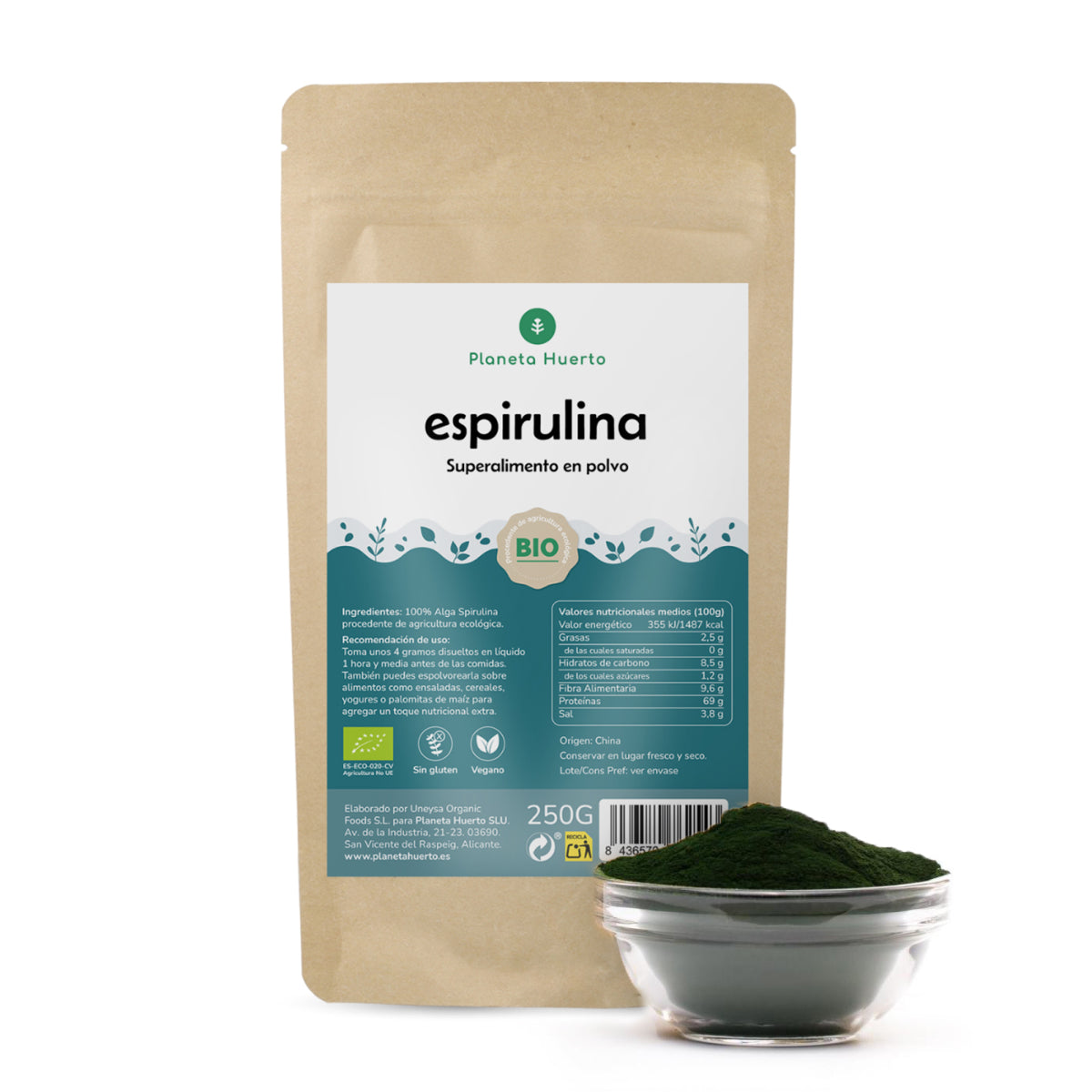 Espirulina en polvo ECO Planeta Huerto 250 gr