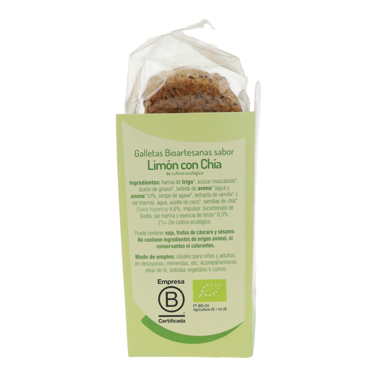 Galletas Artesanas sabor Limón con Chía Bio El Granero, 220 g