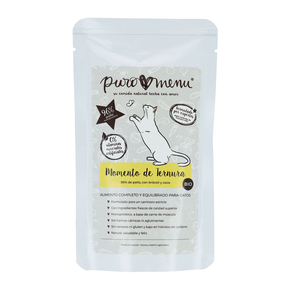Cibo umido Barf per gatti Momento di tenerezza (Pollo) BIO Puromenu 100 g