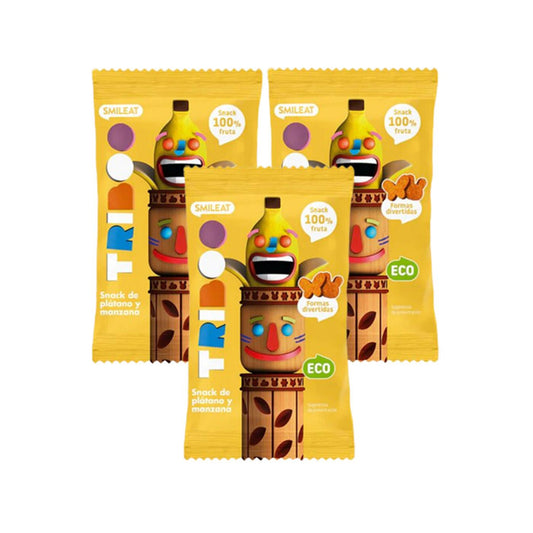 PACK 3X Snack de manzana y plátano ECO 25 g Triboo