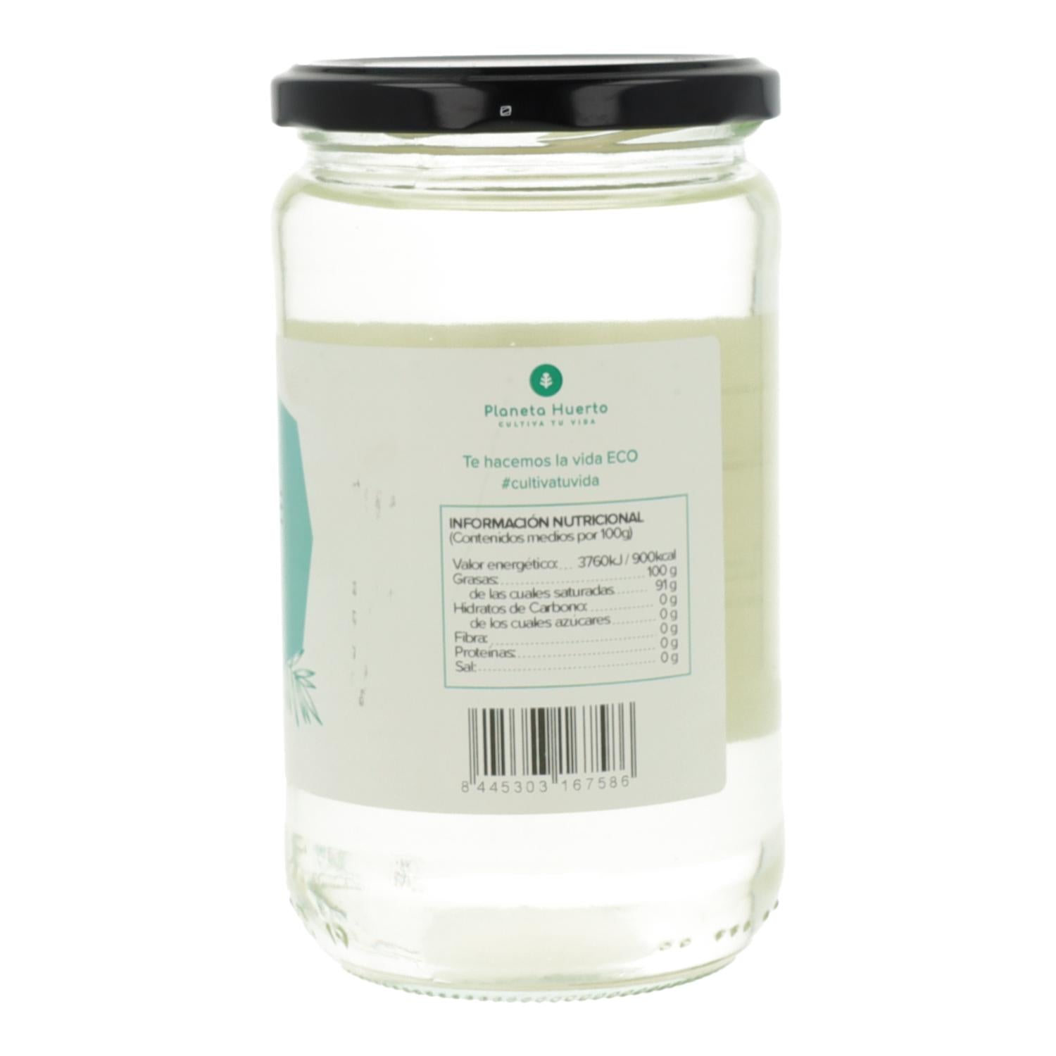 Pack 2x Aceite de coco desodorizado ECO Planeta Huerto 500 ml