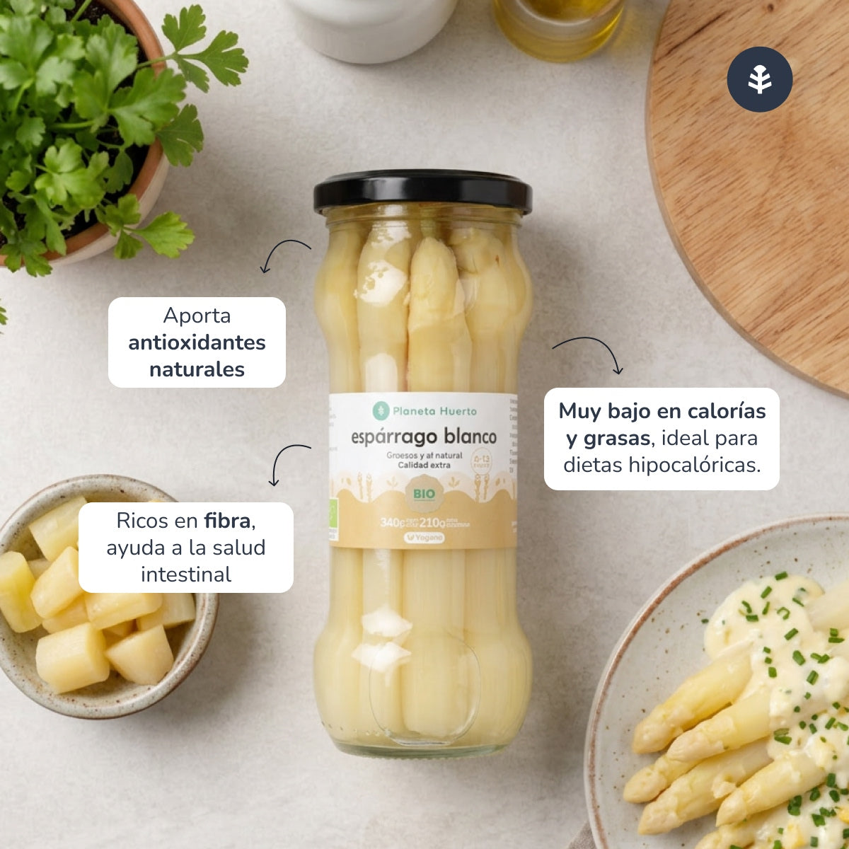 Asparagi bianchi grossi ECO Planeta Huerto 340 g