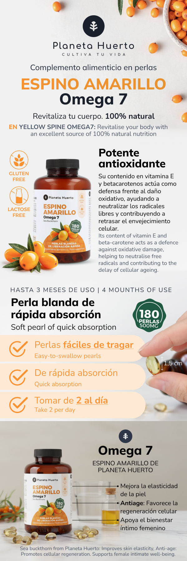 Confezione 2xOmega 7 Olivello spinoso Planet Orchard 180 Perle