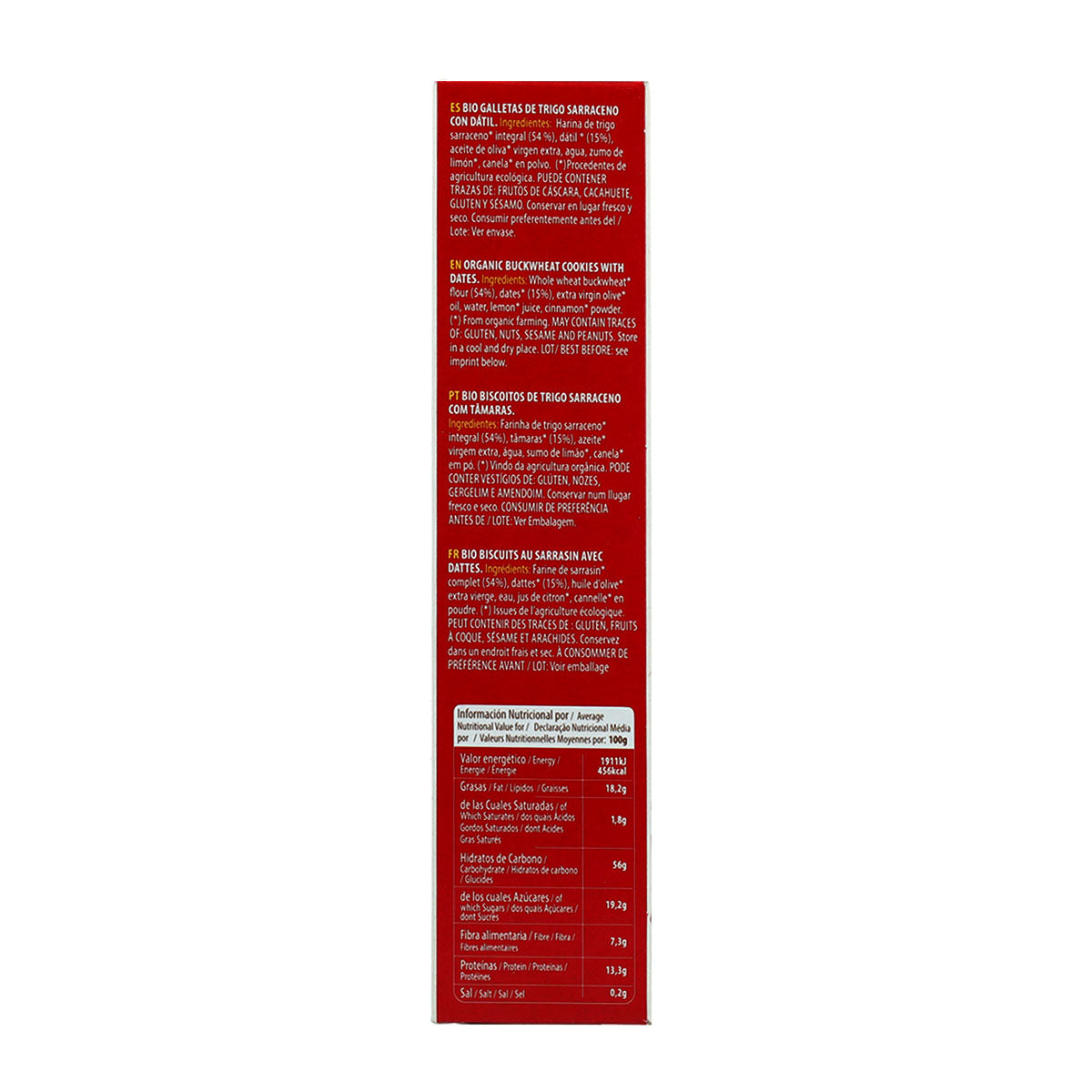 Biscotti integrali di grano saraceno dolcificati con datteri biologici Sol Natural 170 g