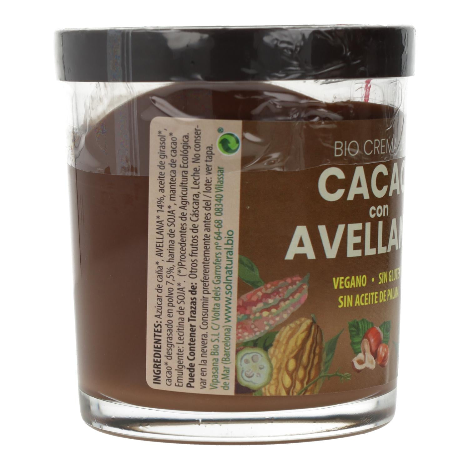 Crema de Cacao con Avellanas Bio Sol Natural 200 g