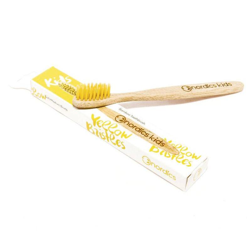 Cepillo dental bambú Niños Amarillo Nordics Oral Care