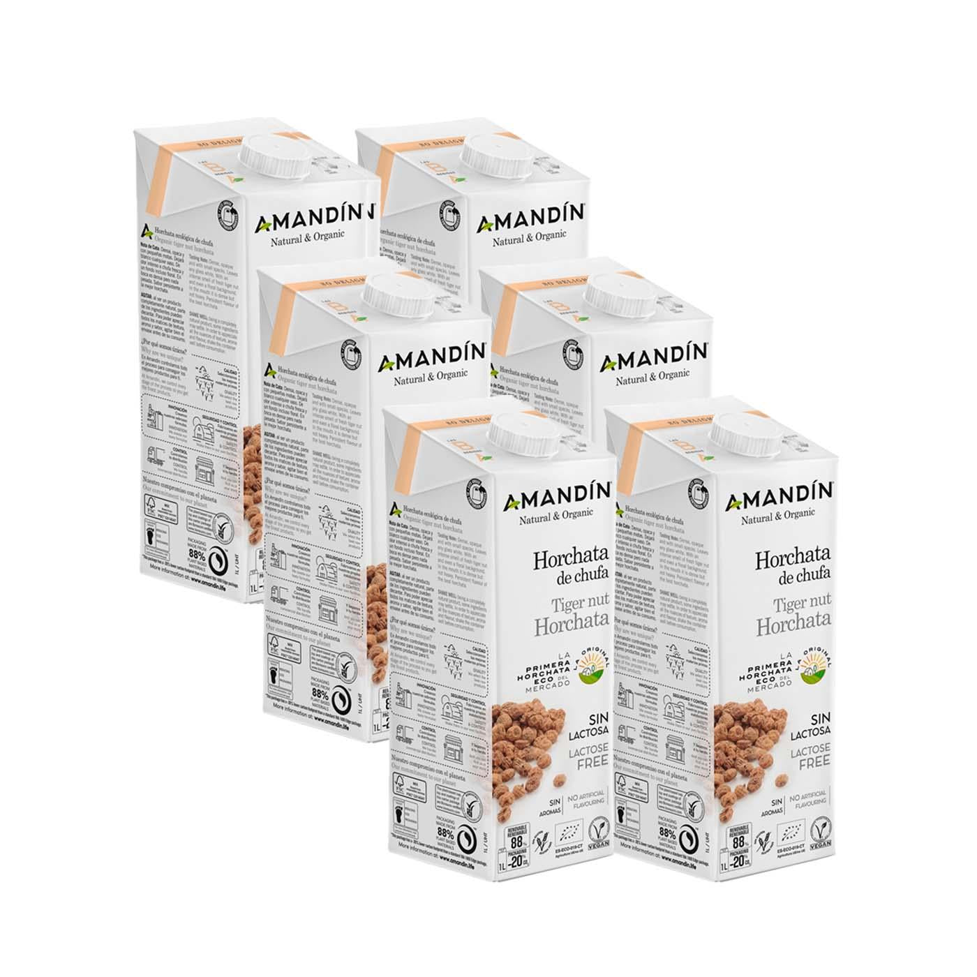 Pack 6L Horchata de chufa Amandín 1L