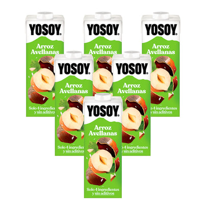 Pack 6 uds Bebida de Arroz y Avellanas YOSOY 1L