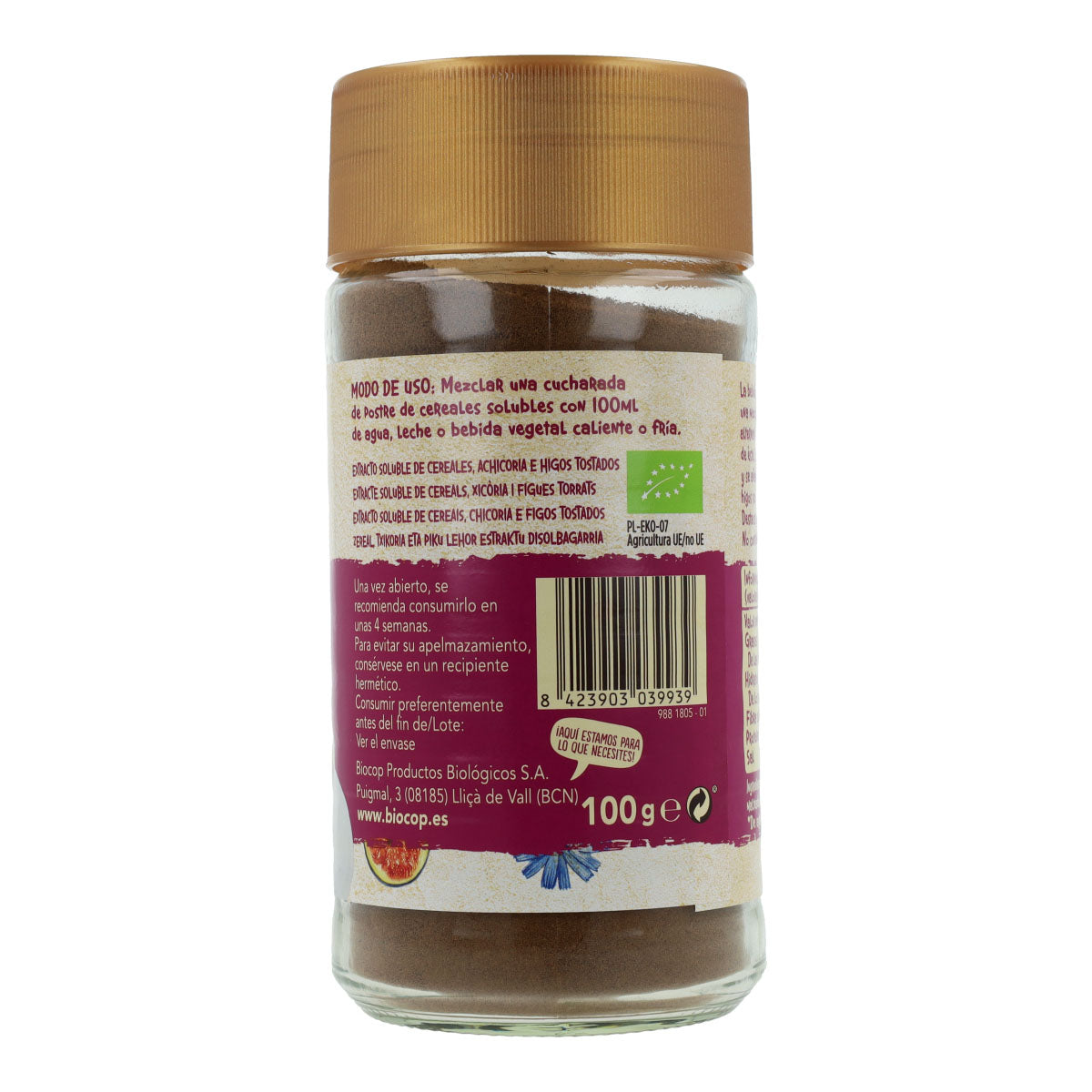 Caffè ai cereali, fichi e cicoria biologico Biocop, 100 g.