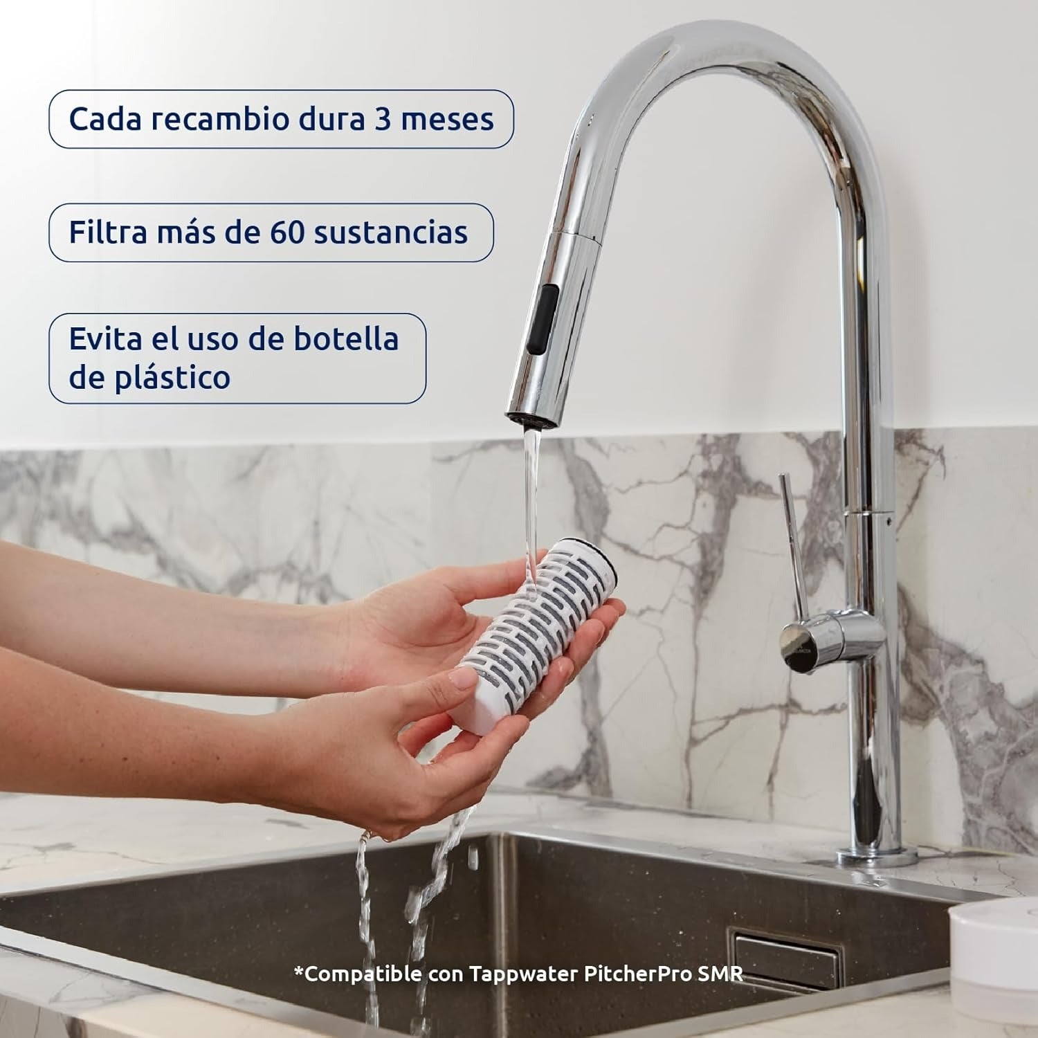 Jarra filtradora de cristal PitcherPro SMR Tappwater 1,45 l