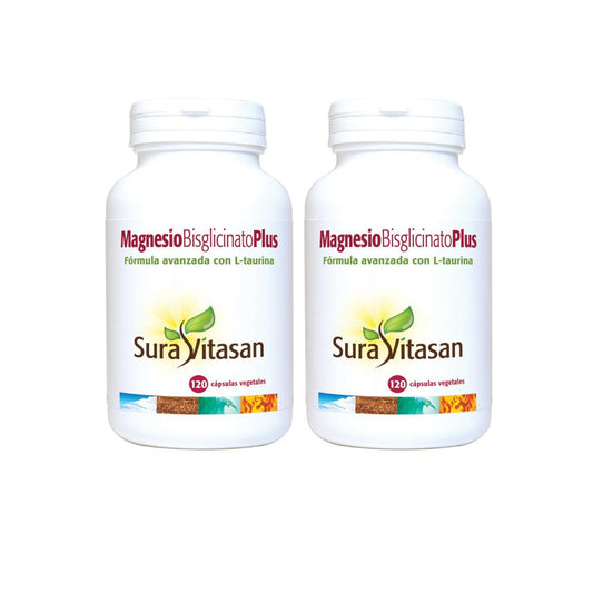 Pack 2x Magnesio Bisglicinato Plus 120 cápsulas Sura Vitasan
