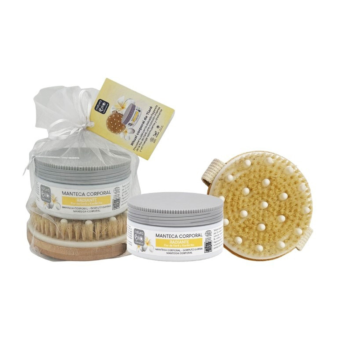 Pack Cuidado corporal Radiante + Cepillo de masaje NaturaBIO Cosmetics