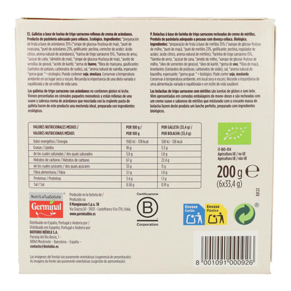 Galletas de arándano y trigo sarraceno sin gluten Germinal Bio 200 g
