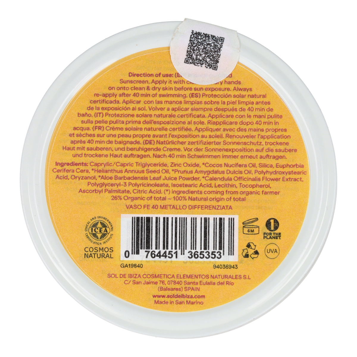 Crema solare All in one - Neonati 0 mesi SPF30 Sol de Ibiza BIO 100 g