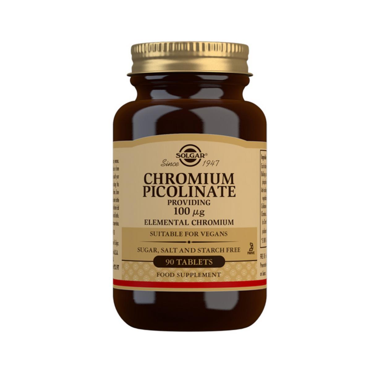 Picolinato de cromo sin levadura 90 cápsulas Solgar