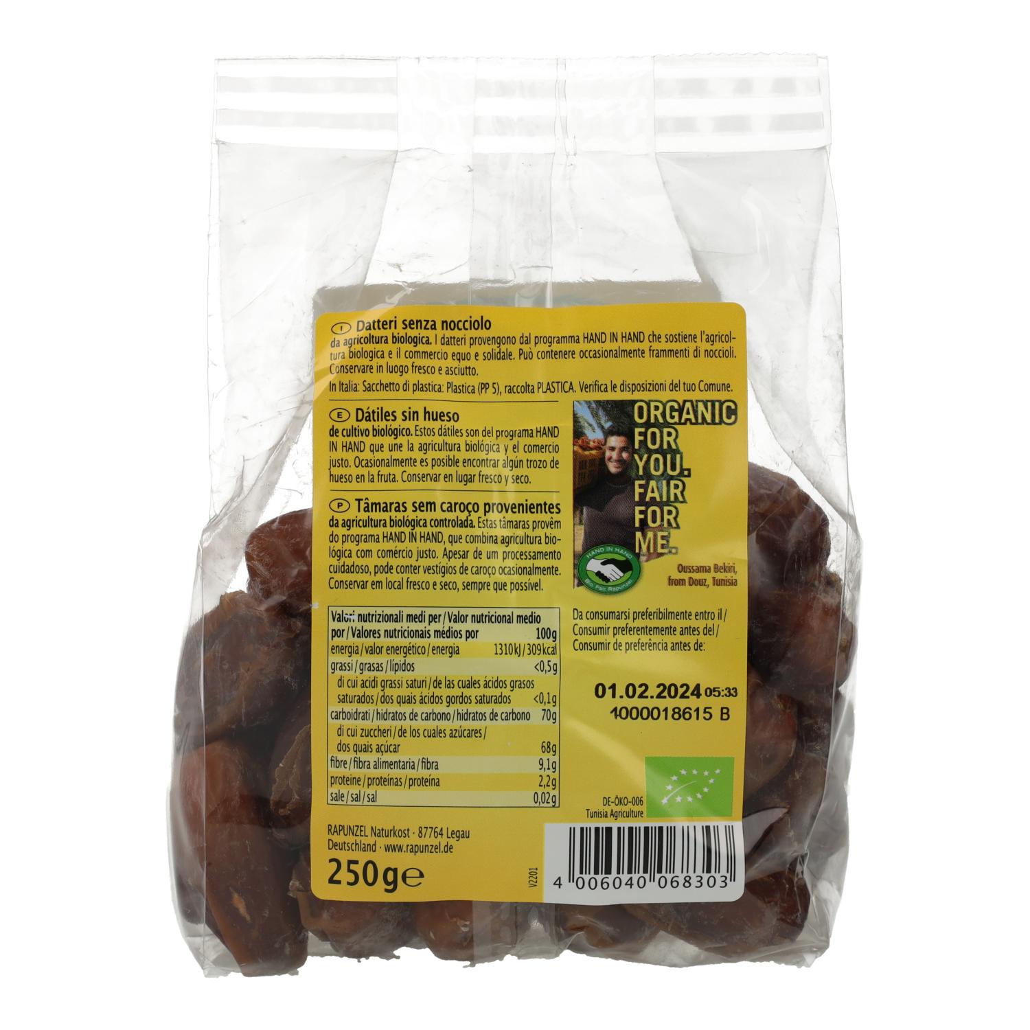 Dátiles sin hueso BIO Rapunzel 250 g