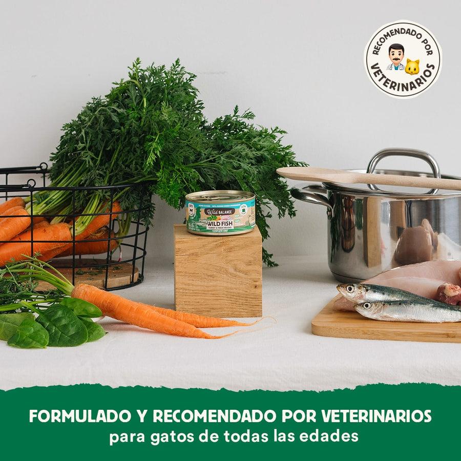 Lata de Pescado y Pavo BARF para gatos Wild Balance 120 g