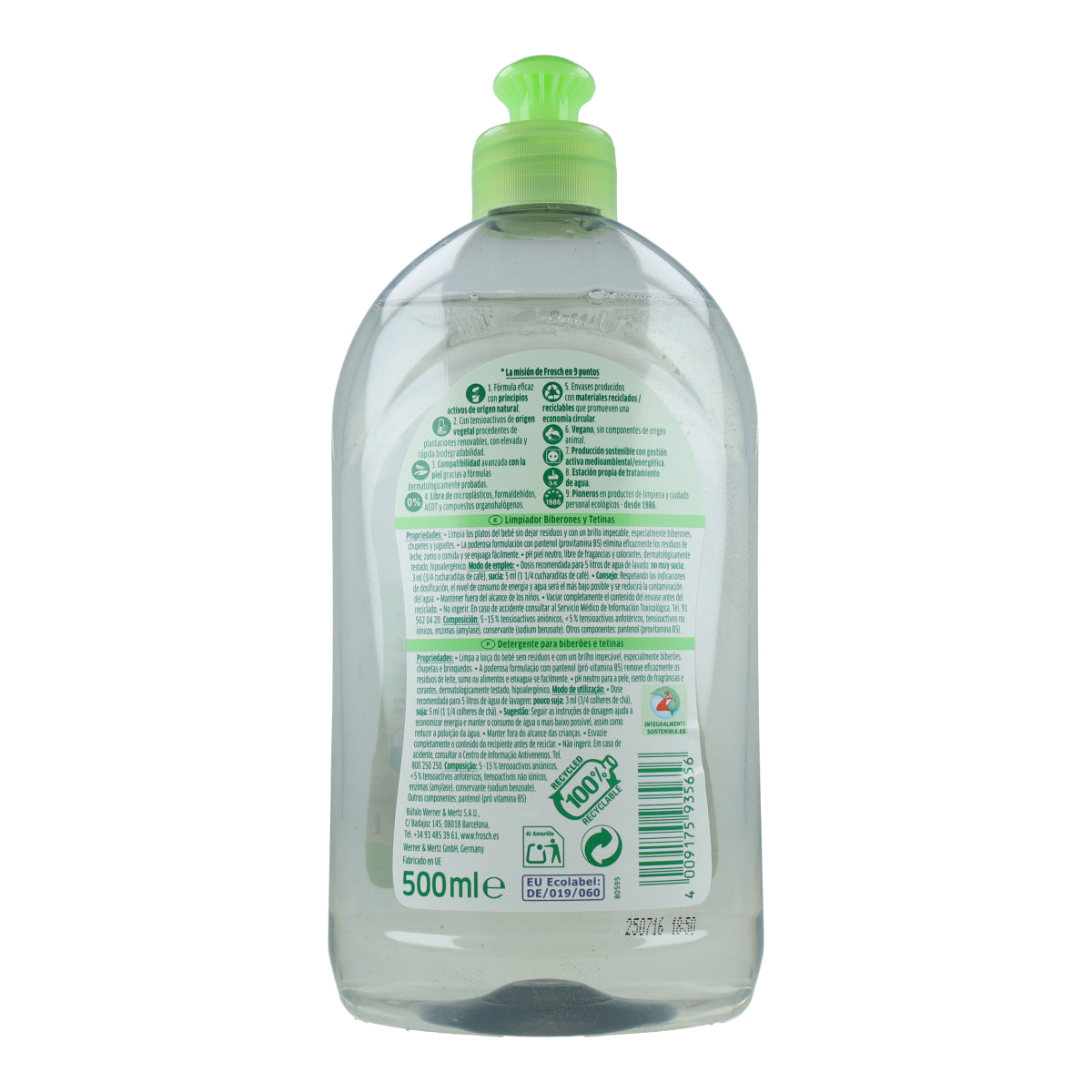 Detergente per biberon e tettarelle Frosch 500 ml