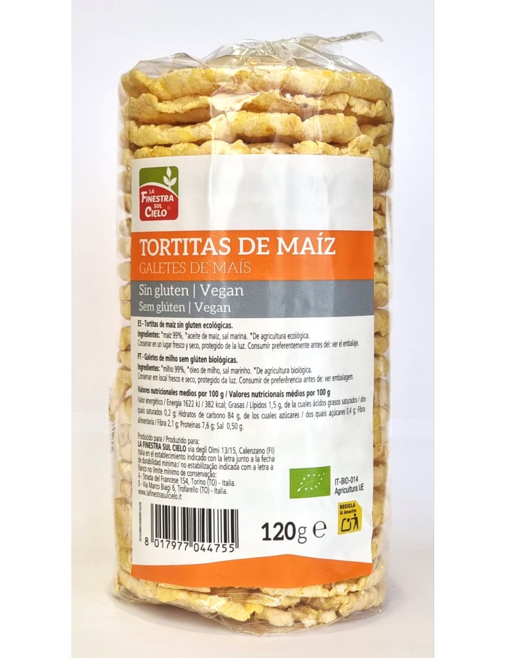 Focaccine di mais con sale e senza glutine La Finestra Sul Cielo 120 g